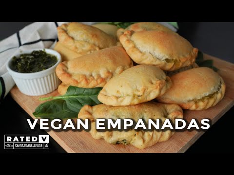 Easy Vegan Spinach Empanadas with Natural Chimichurri Sauce by Food-Med.com