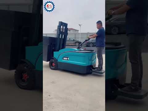 Affordable Three Wheel Electric Forklift with Standing Operation #automobile #farming