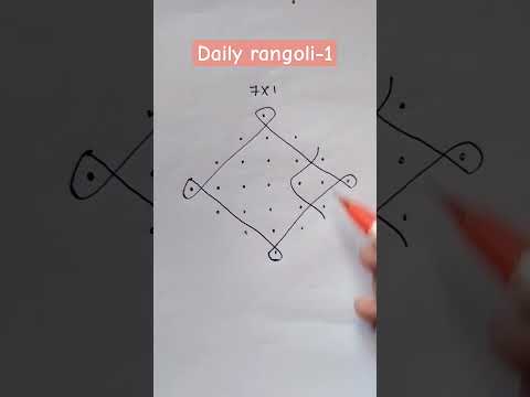 easy 7*1 rangoli for beginners#dotsmuggulu#trendingshorts#simplekolam #sikkukolam