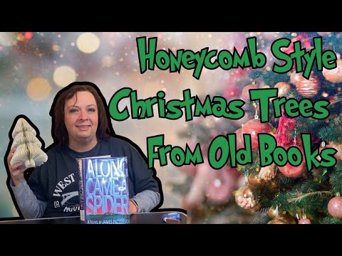 Recycled Library Book Becomes a Honeycomb Christmas Tree Masterpiece