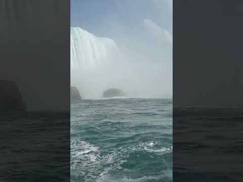 American Falls, part of Niagara Falls within the United States, seen from the Maid of the Mist boat!