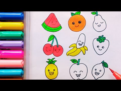 Drawing and Painting  Fruits for Kids & Toddlers | Simple Drawing, Coloring #drawing