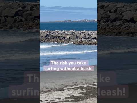 Surfboard smashes rocks! 😰 #surfing #surfboardshaping #surfboards #waves #rocks #fails #leash #fyp