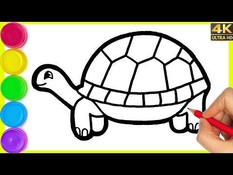 How to draw tortoise or Turtle 🐢 || Turtle drawing step by step | Colouring Turtle drawing | By Arya