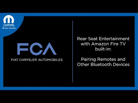 Rear Seat Entertainment With Amazon Fire TV – Pairing Bluetooth Devices | 2025 FCA Vehicles