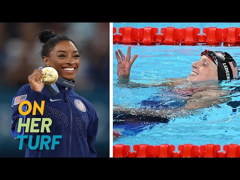 Simone Biles reclaims, Ledecky continues Olympic glory | OHT Top Moments in Women's Sports 2024, 4-3