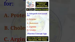 DSSSB Pharmacist Exam | SSC Pharmacist Exam | Biochemistry | MCQ #shorts #pharmaconcept