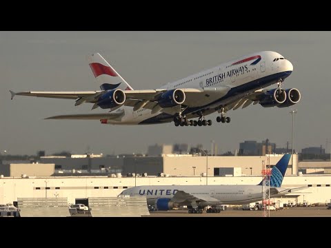 Beautiful Evening Plane Spotting at Chicago O'Hare Airport