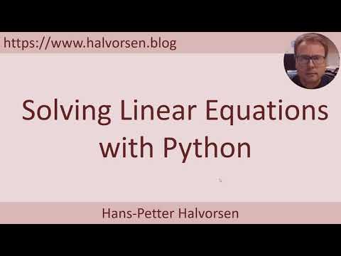 Solving Linear Equations with Python