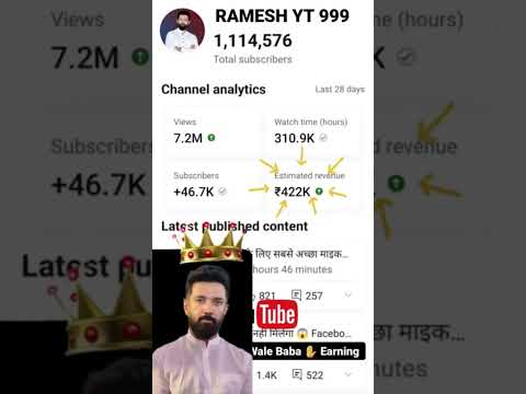 YouTube Earning💸💰👑 YouTube Wale Baba Earning #techchampionsupport #youtube #trending