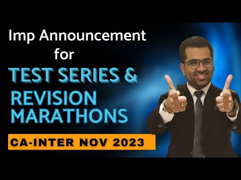 Important Announcement for CA-Inter Nov 23 Students | AVJ Test Series & Revision Marathons