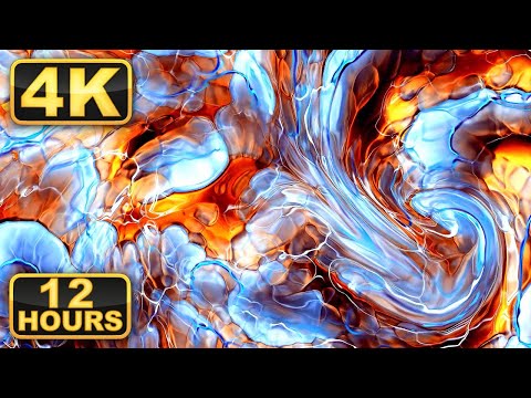 Abstract Liquid Super Mix! 12 Hours 4K Relaxing Screensaver for Meditation. Relaxing Music Fluids