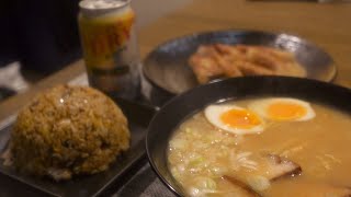 ラーメン、チャーハン、餃子。あとビール。【飯テロ】