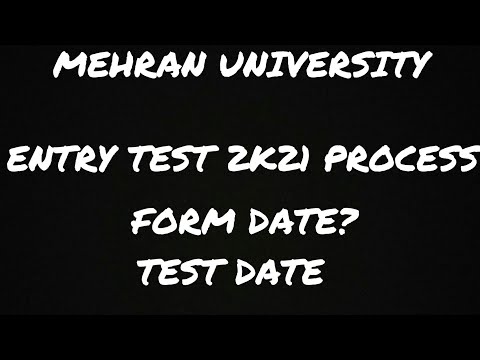 Mehran University Batch 2K21/22 Form And Test Date