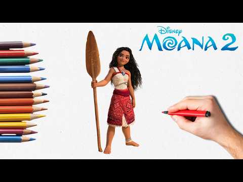 How to Draw Moana 2 🌊 | Step-by-Step Easy Tutorial for Kids