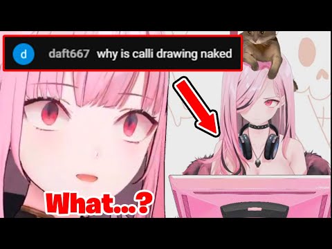 Calli Why Are You Drawing Shirtless? 【Hololive EN】