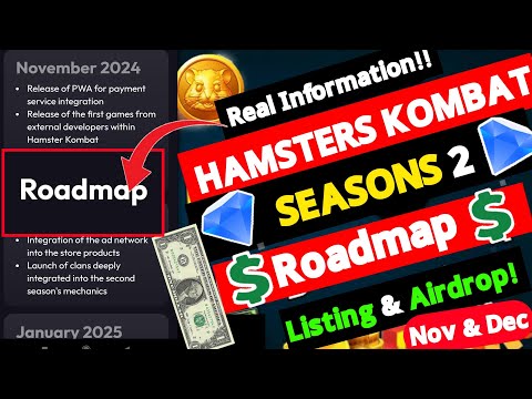 Hamster listing,exchange & airdrop Roadmap update Novembor 13।। hamster Season 2 গুরুত্বপূর্ণ আপডেট।