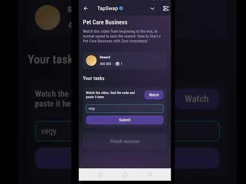 Pet care business | Tapswap code | Tapswap code today pet care business