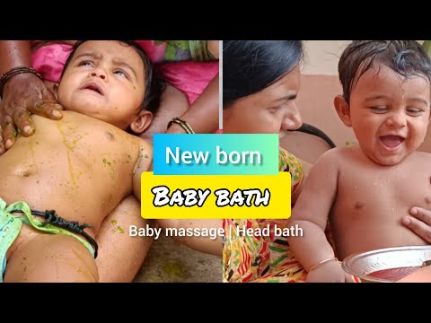 How to bath newborn baby | Traditional bath | Baby massage| Baby bath