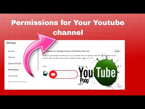 Permissions for your  YouTube channel settings