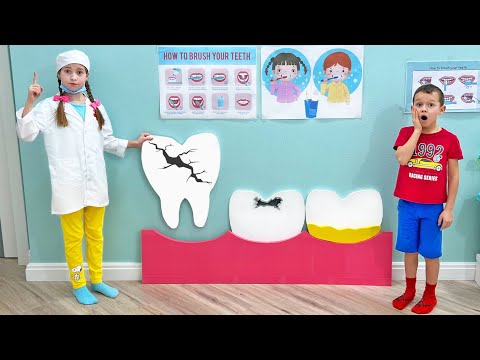 Importance of Brushing Teeth for Kids! Max and dad are going to the dentist