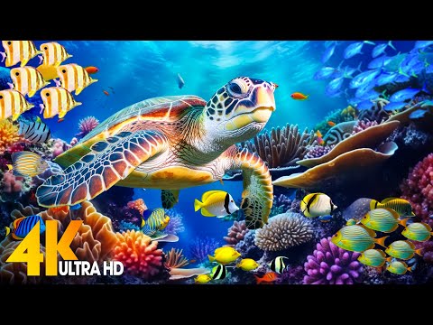 Ocean 4K - Sea Animals for Relaxation, Beautiful Coral Reef Fish in Aquarium (4K Video Ultra HD) #29