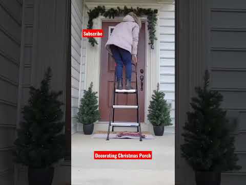 Ep16 Decorating Christmas Porch #shorts #shortsvideo #christmas #dollartree #Bealls #christmasdecor