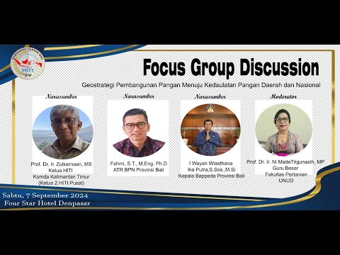 FGD Geostrategi Pembangunan Pangan menuju Kedaulatan Pangan Daerah dan Nasional