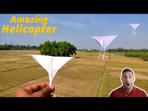 How to Make a Paper Flying Helicopter - Circling toy that can fly like a helicopter