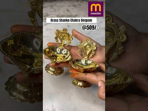 Brass Shanku Chakra Deepam @509/-🌸 #youtube #youtubeshorts #meesho #shorts #shortvideo #poojaitems