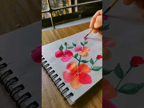 beautiful flower drawing #art #paint #drawing #easypaintingideas #creative#shorts #satisfying