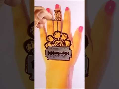 Easy mehndi design using blade #mehndi #youtubeshorts #shortvideo #viralvideo