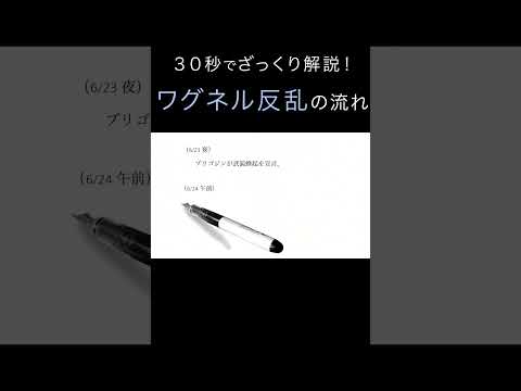 「ワグネル反乱の流れ」を30秒でざっくり解説（アニメで読むニュース）