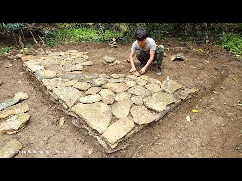 Diary 250 Day of Bushwalking, Build off grid cabin,Flooring with natural stone,Caring for hired cows