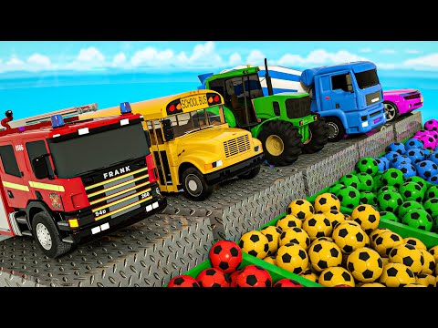 Bingo Song | Paint the cars with colorful soccer balls and pools | Baby Nursery Rhymes & Kids Songs