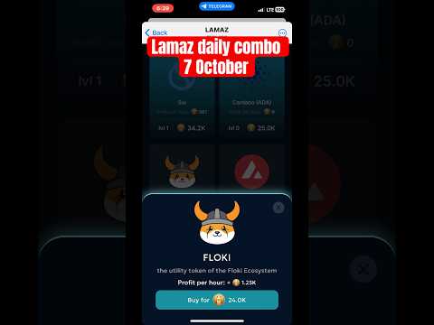 Lamaz daily combo card | 7 October Lamaz daily combo card