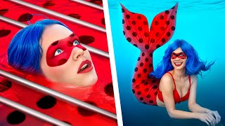 From LadyBug And Vampire To Mermaids / How to Become Mermaid in Jail!