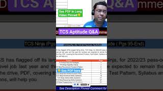 TCS Solved Aptitude Questions NQT & TCS Ninja PDF 2024 | Aptitude questions and answers TCS #shorts