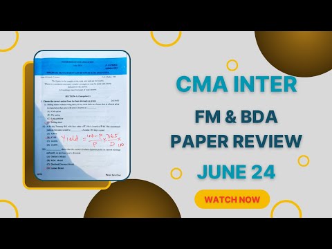 CMA INTER  FM & DA  PAPER JUNE 2024 I PAPER REVIEW 📖 l GROUP 2 l MCQ SOLVE l KEVAL DARJI l WATCH ⏩