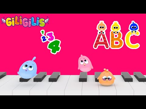 Funny Cartoons and Piano Fun! 🎹 Learn L M N O P with Giligilis | Easy English Alphabets