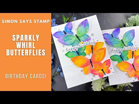 Whirl Butterflies & Distress Watercolor Pencils | Simon Says Stamp