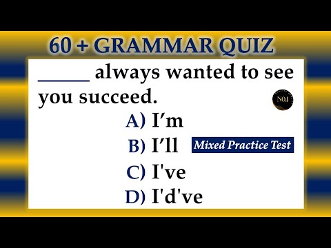 60 + Grammar Tenses Quiz | Verbs in English Grammar | English Practice Test | No.1 Quality English