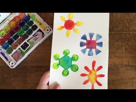 Watercolor Geometric Flowers // Able ARTS Work