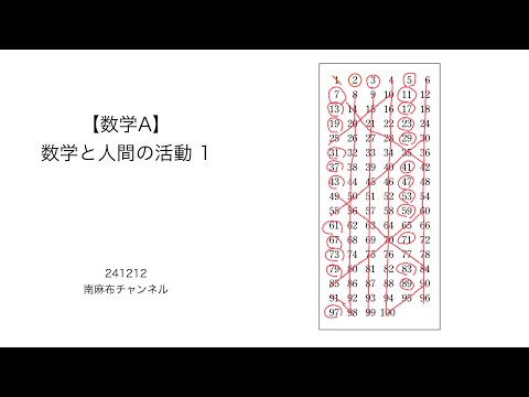 【数学A】数学と人間の活動1 (silent) 241212