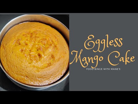 Mango Cake In Kadhai Without Using Salt or Sand 🥭 #mangocake#shorts #egglesscake #foodshorts #cake