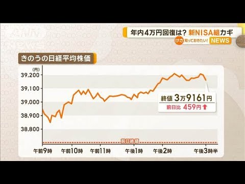 日経平均株価の年内4万円回復は？　カギは「新NISA組」【知っておきたい！】【グッド！モーニング】(2024年12月24日)