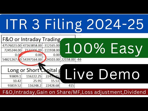 ITR 3 filing online 2024-25 for F&O,Intraday trading,capital gains on stock/mf | FnO loss in ITR