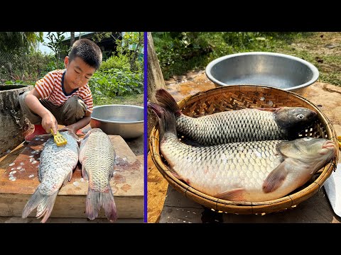 Delicious big river fish for Mother - Big fish recipe - Chef Seyhak