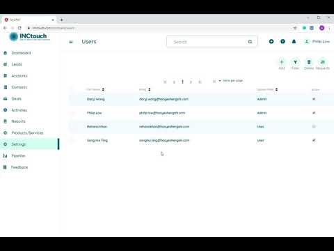 Inctouch CRM Deactivate/Delete User