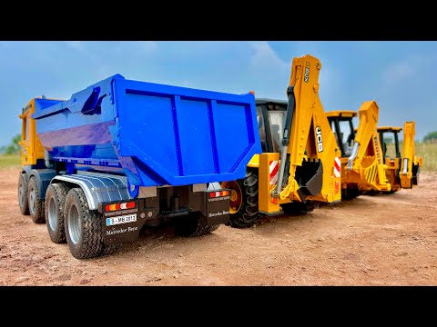 Tata Truck Fully Stuck in Mud pulling out by JCB 3DX Backhoe Loader 4WD | Die Cast Model |